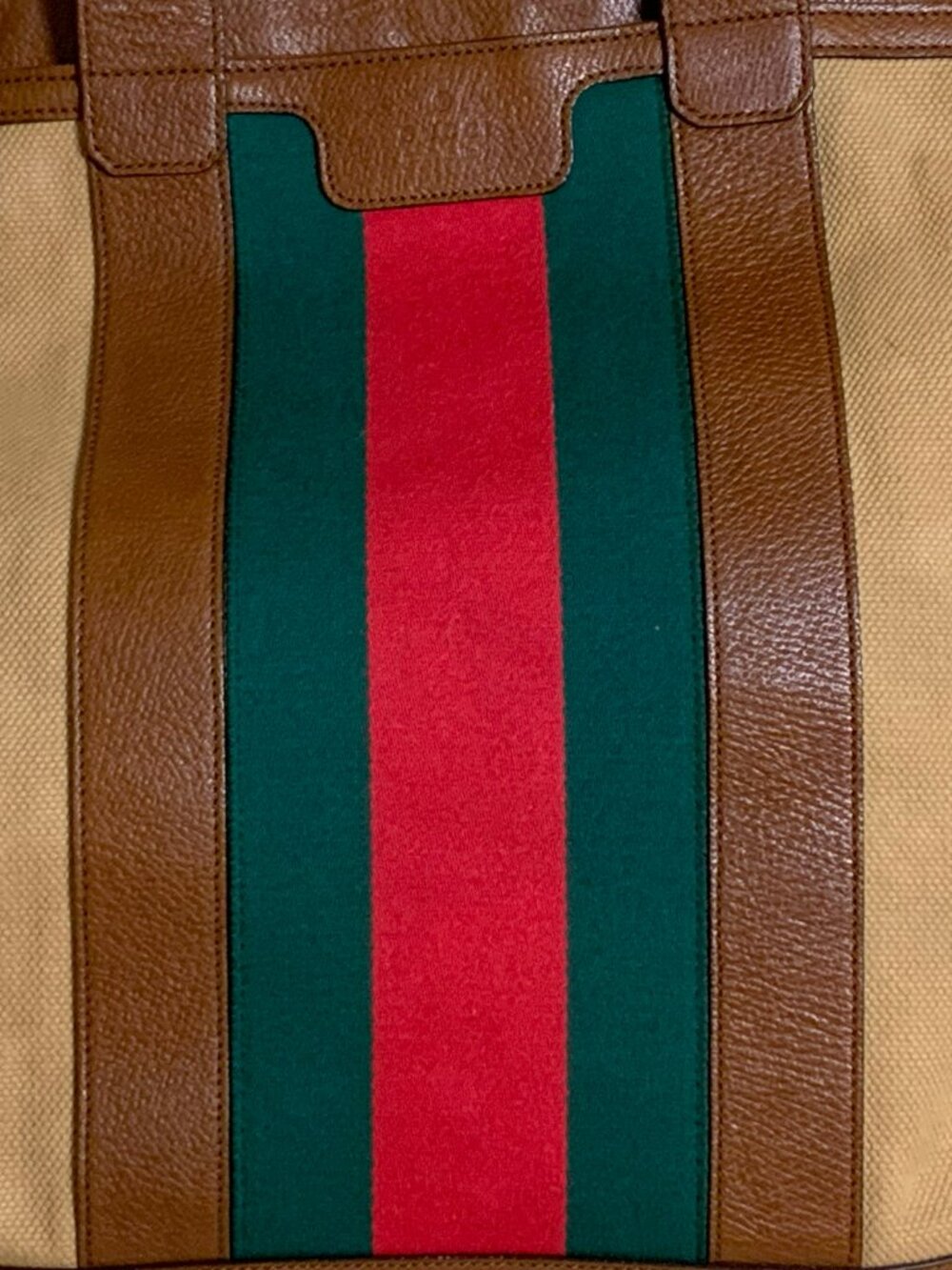 Gucci Crest Braided-Handle Large Canvas Tote - Picture 3 of 16